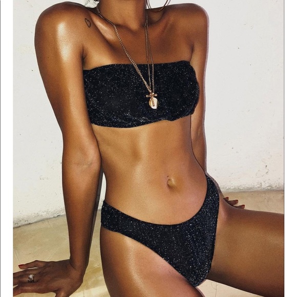 silver high waisted bikini bottoms